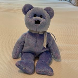 Ty Purple Lavender Beanie Baby Clubby Bear